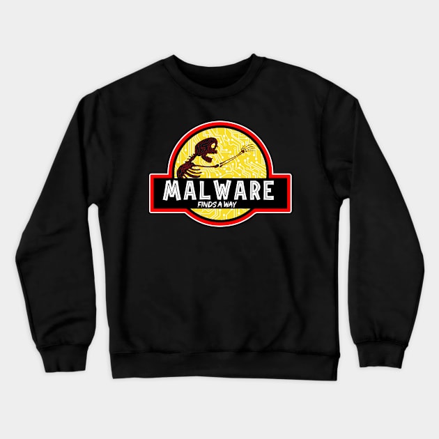 Malware Finds A Away funny humor Computer science Crewneck Sweatshirt by DonVector